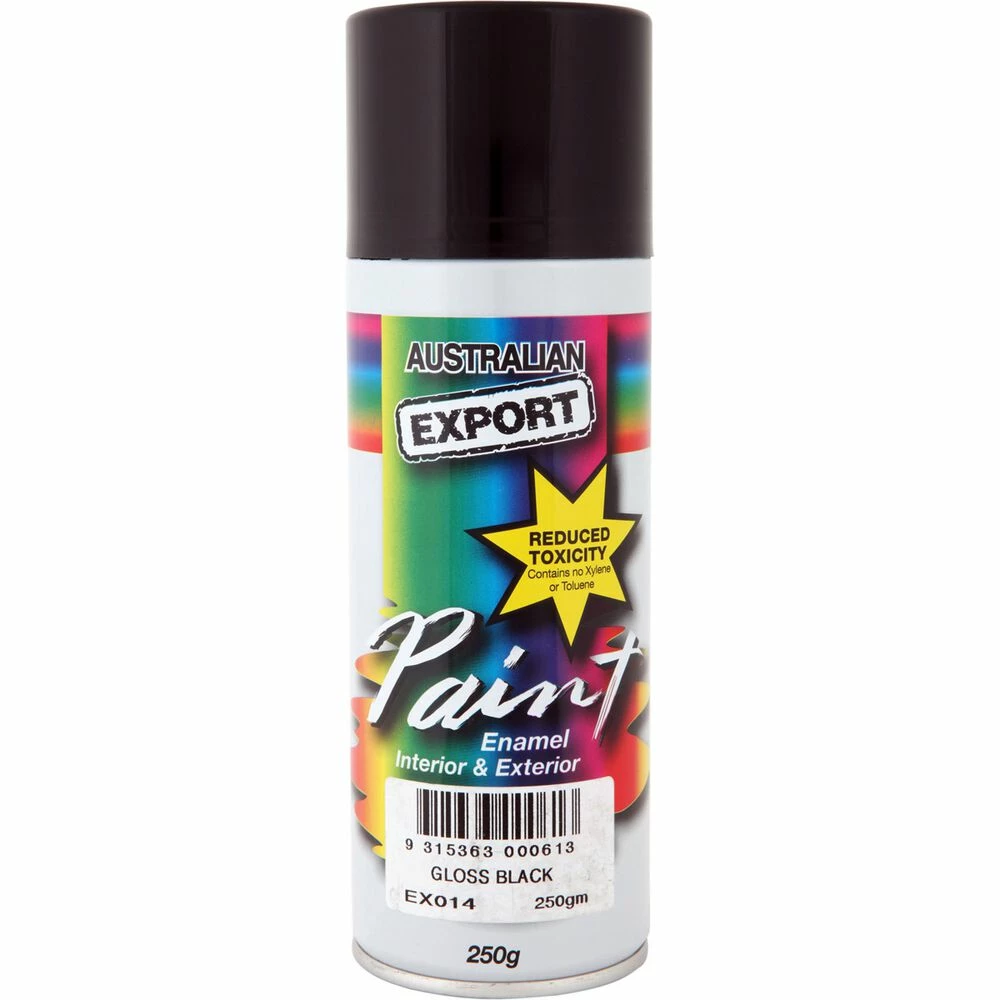 Export Enamel Gloss Black Aerosol Paint - 250g 3 Export Enamel Gloss Black Aerosol Paint - 250g