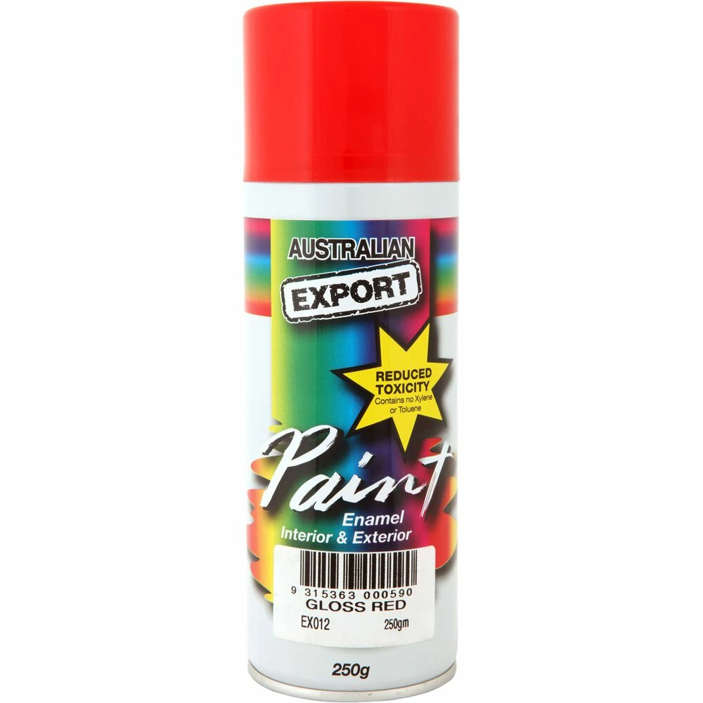 Export Aerosol Paint - Enamel, Gloss Red - 250g 3 Export Aerosol Paint - Enamel, Gloss Red - 250g
