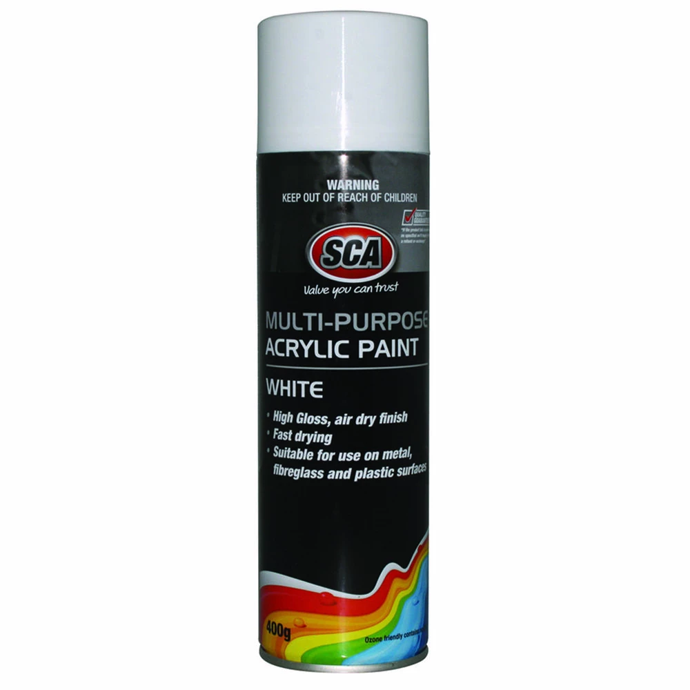 SCA Acrylic Aerosol Paint, White - 400g 3 SCA Acrylic Aerosol Paint, White - 400g