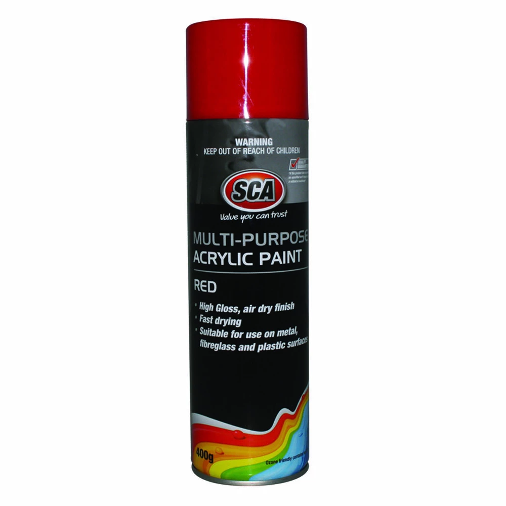 SCA Acrylic Aerosol Paint, Red - 400g 3 SCA Acrylic Aerosol Paint, Red - 400g