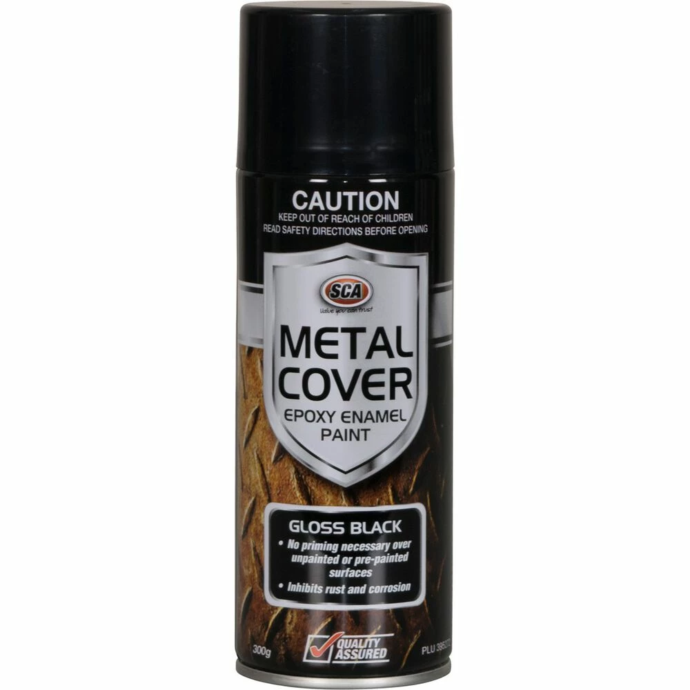 SCA Metal Cover Enamel Rust Paint, Gloss Black - 300g 3 SCA Metal Cover Enamel Rust Paint, Gloss Black - 300g