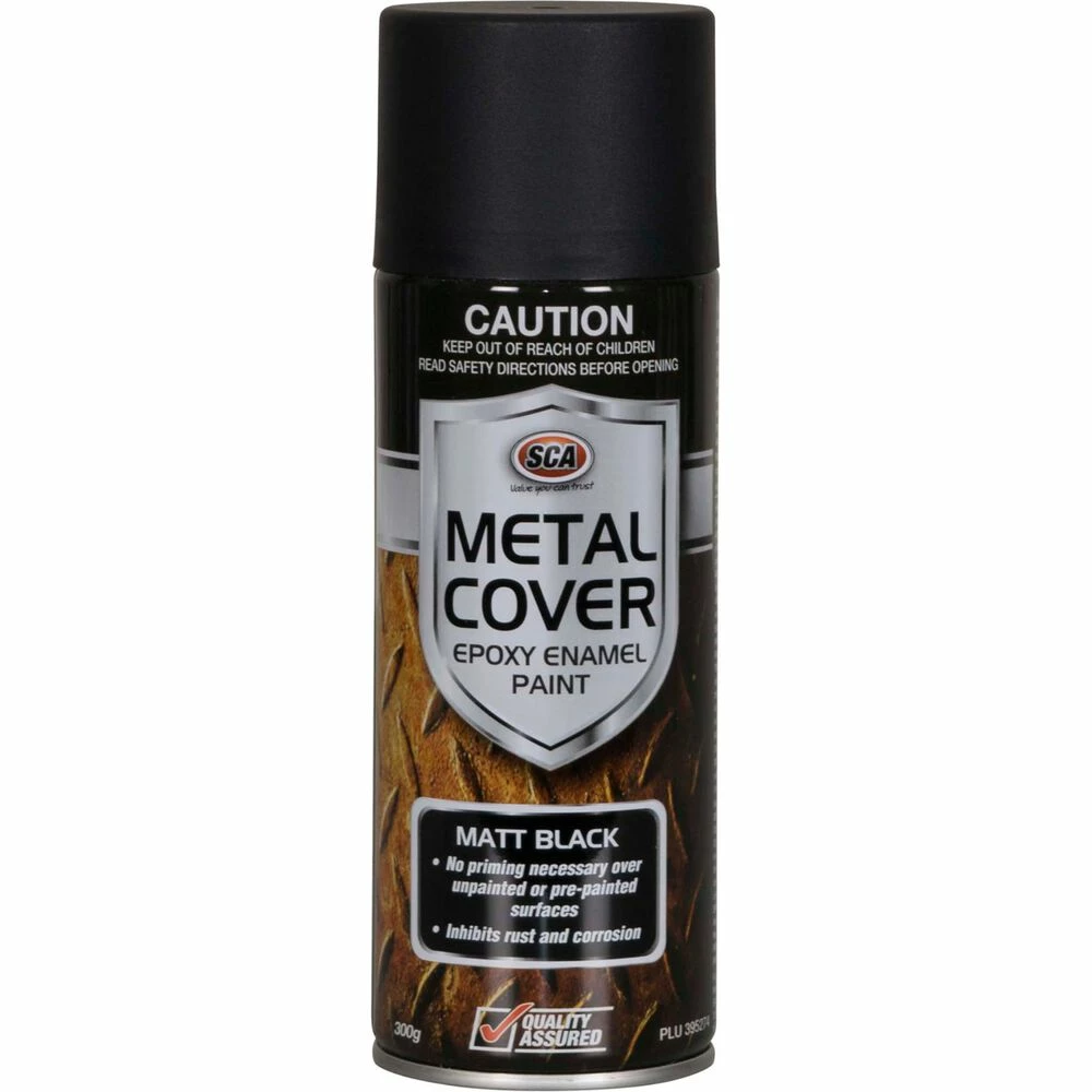 SCA Metal Cover Enamel Rust Paint Matt Black - 300g 3 SCA Metal Cover Enamel Rust Paint Matt Black - 300g