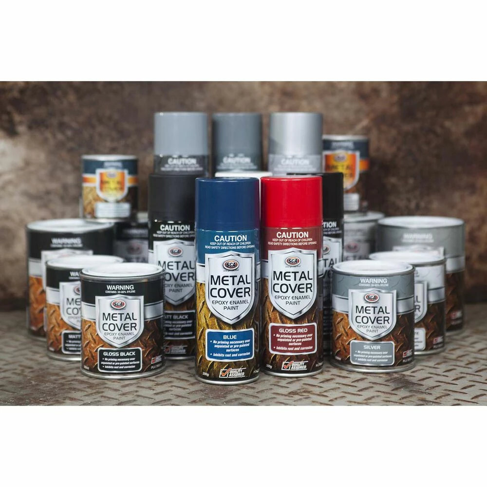 SCA Metal Cover Enamel Rust Paint, Gloss White - 300g 4 SCA Metal Cover Enamel Rust Paint, Gloss White - 300g - Image 2