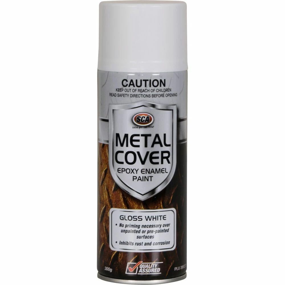 SCA Metal Cover Enamel Rust Paint, Gloss White - 300g 3 SCA Metal Cover Enamel Rust Paint, Gloss White - 300g