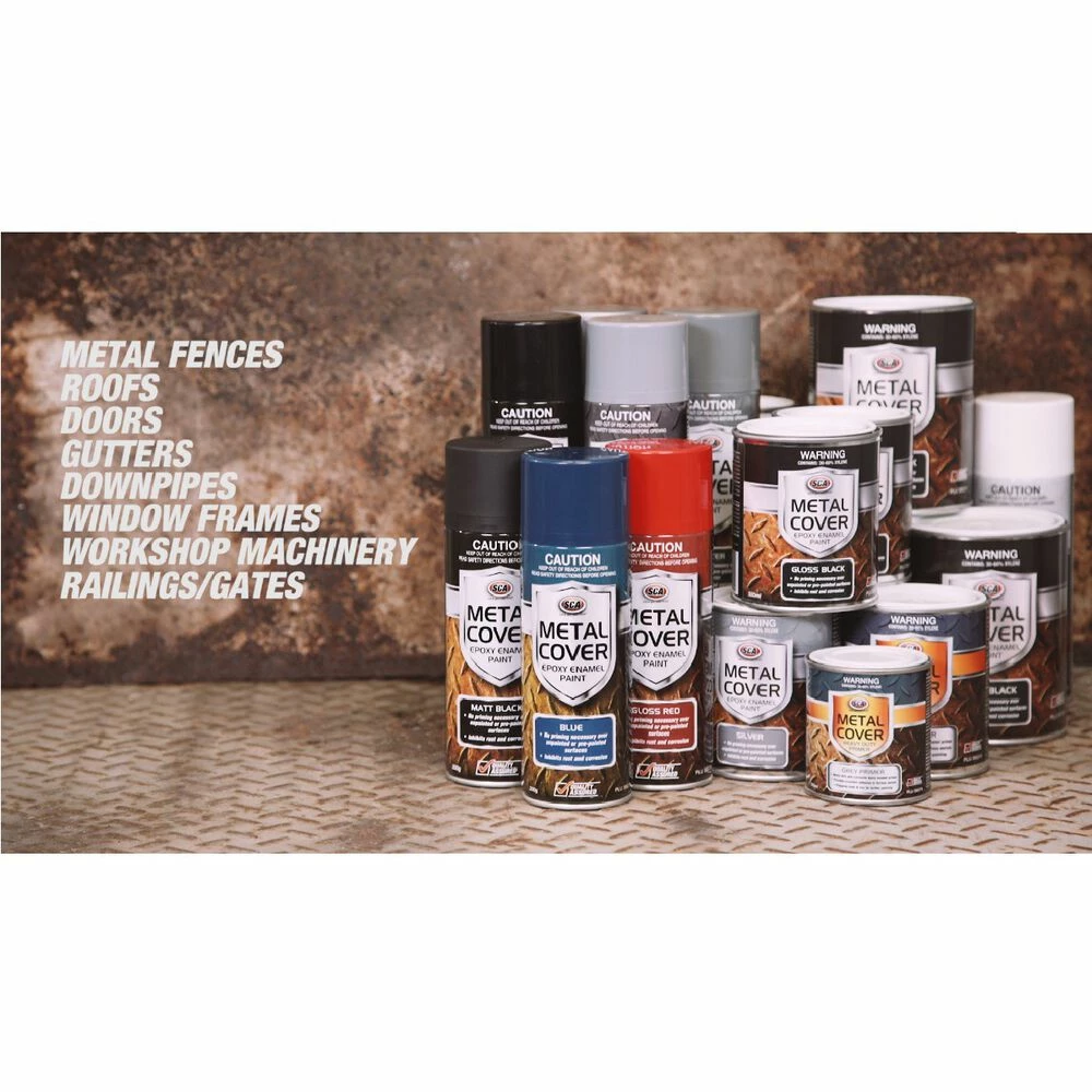 SCA Metal Cover Enamel Rust Paint Silver - 1 Litre 5 SCA Metal Cover Enamel Rust Paint Silver - 1 Litre - Image 3