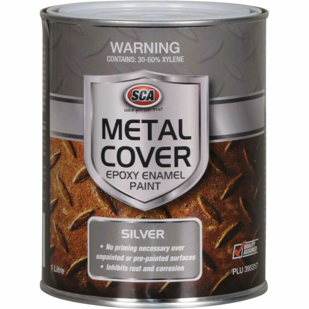 SCA Metal Cover Enamel Rust Paint Silver - 1 Litre 3 SCA Metal Cover Enamel Rust Paint Silver - 1 Litre