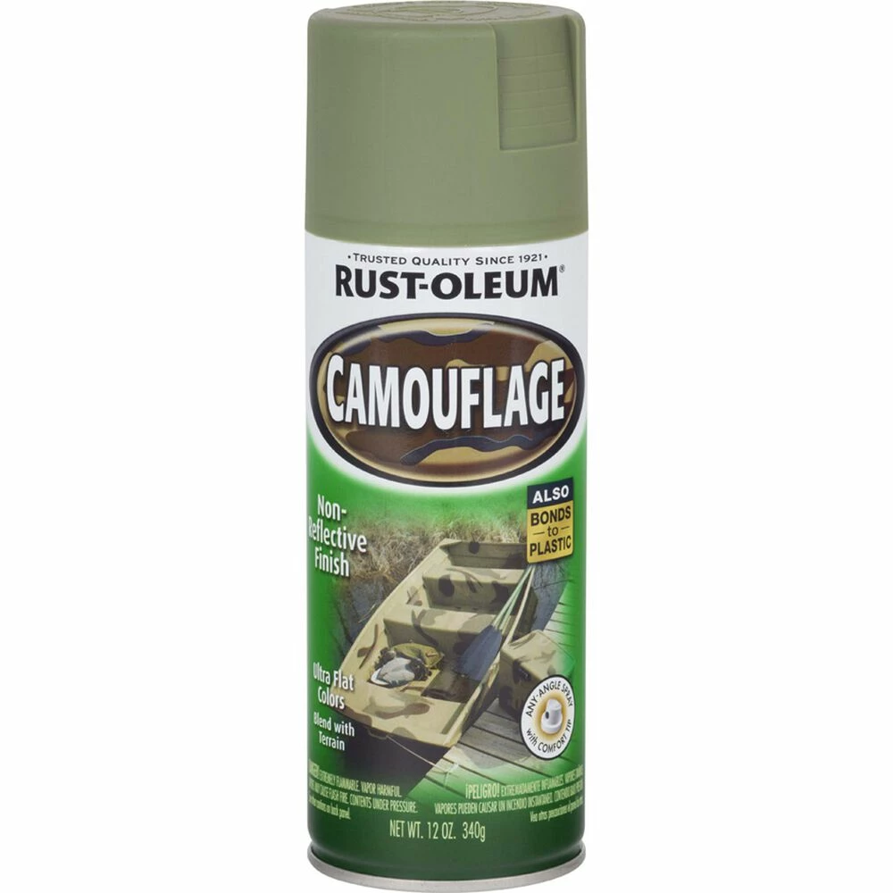 Rust-Oleum Camo Aerosol Paint Army Green, 340g 3 Rust-Oleum Camo Aerosol Paint Army Green, 340g