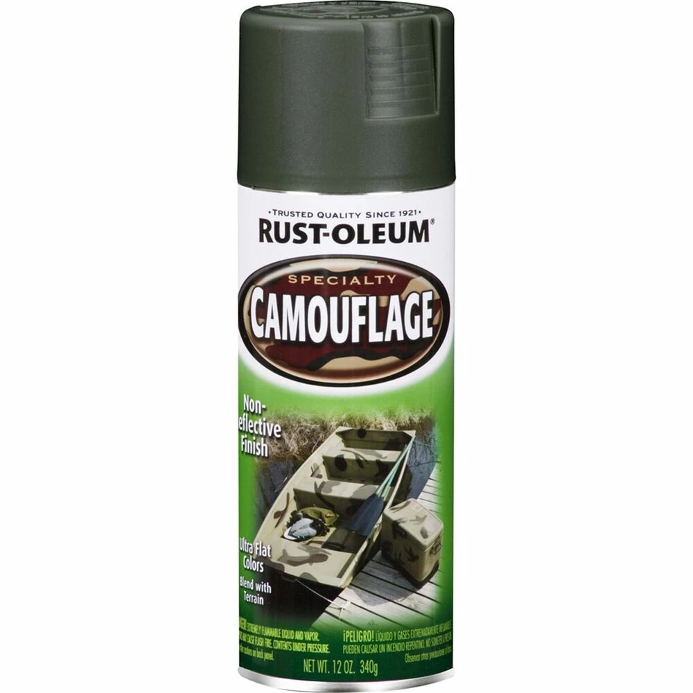 Rust-Oleum Camo Aerosol Paint Forest Green, 340g 3 Rust-Oleum Camo Aerosol Paint Forest Green, 340g