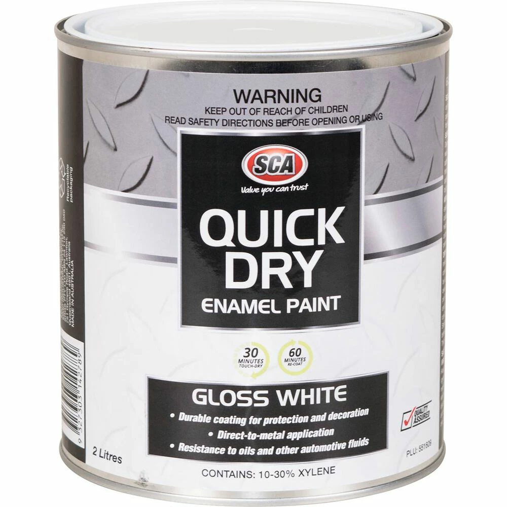 SCA Quick Dry Enamel White - 2 Litre 3 SCA Quick Dry Enamel White - 2 Litre