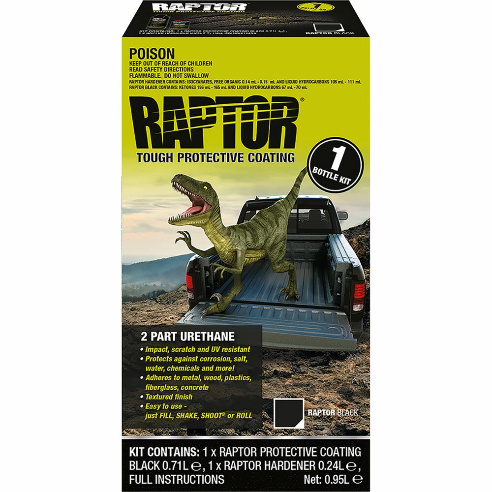 Raptor 2K Bedliner - 1 Litre Black Kit 3 Raptor 2K Bedliner - 1 Litre Black Kit