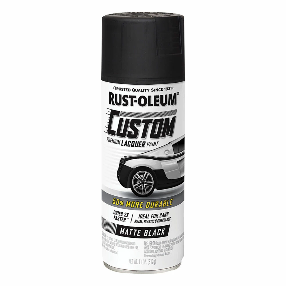 Rust-Oleum Aerosol Paint Custom Lacquer, Matte Black - 311g 3 Rust-Oleum Aerosol Paint Custom Lacquer, Matte Black - 311g