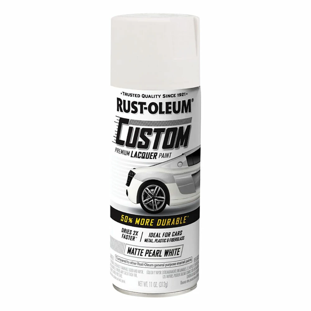 Rust-Oleum Aerosol Paint Custom Lacquer, Matte Pearl White - 311g 3 Rust-Oleum Aerosol Paint Custom Lacquer, Matte Pearl White - 311g