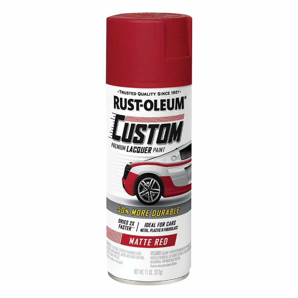 Rust-Oleum Aerosol Paint Custom Lacquer, Matte Red - 311g 3 Rust-Oleum Aerosol Paint Custom Lacquer, Matte Red - 311g