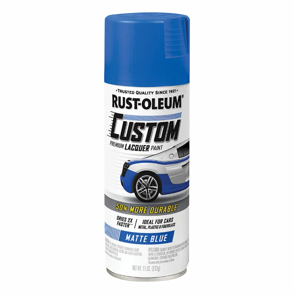 Rust-Oleum Aerosol Paint Custom Lacquer, Matte Blue - 311g 3 Rust-Oleum Aerosol Paint Custom Lacquer, Matte Blue - 311g